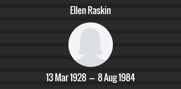 Ellen Raskin Death Anniversary - 8 August 1984