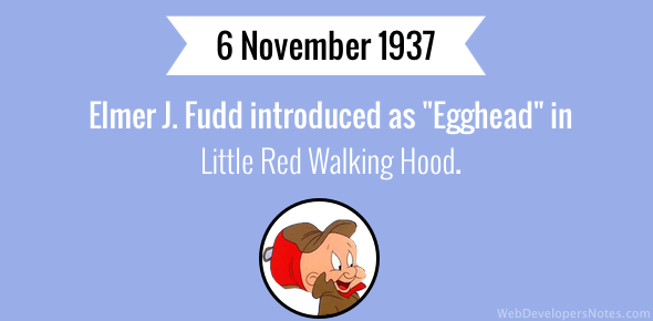 Elmer Fudd (Egghead) first cartoon cover image