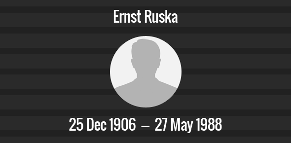 Ernst Ruska Death Anniversary - 27 May 1988
