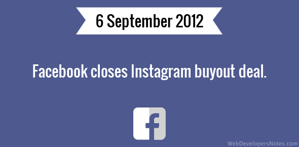 Facebook closes Instagram buyout deal
