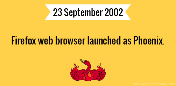 Firefox web browser launched as Phoenix.