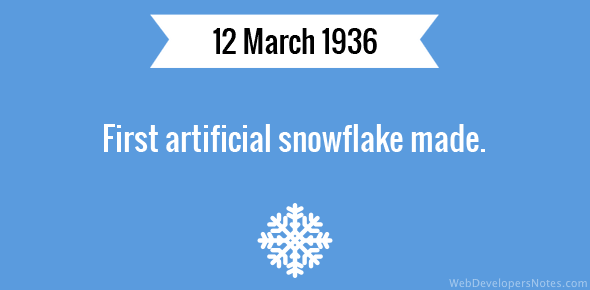 First artificial snowflake made cover image
