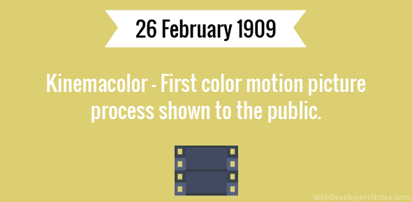First color motion picture process shown to the public cover image