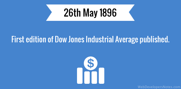 First edition of Dow Jones Industrial Average was published by Charles Dow.