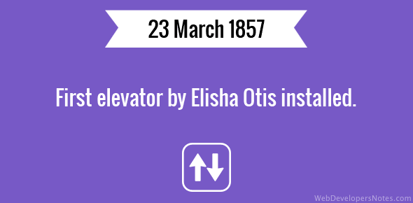 First elevator by Elisha Otis installed cover image