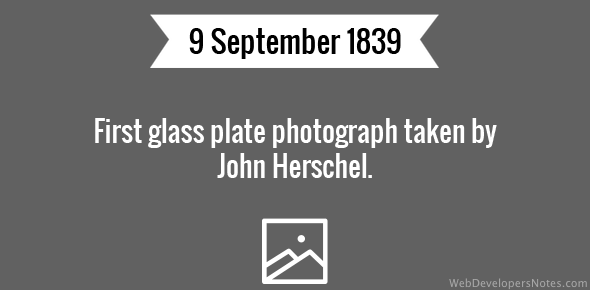 First glass plate photograph taken by John Herschel cover image