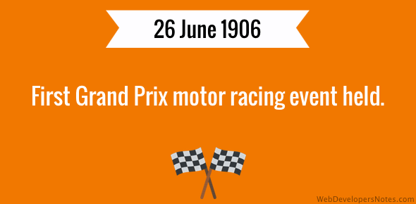 First Grand Prix held cover image