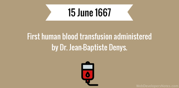 First human blood transfusion