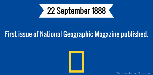 First issue of National Geographic published cover image