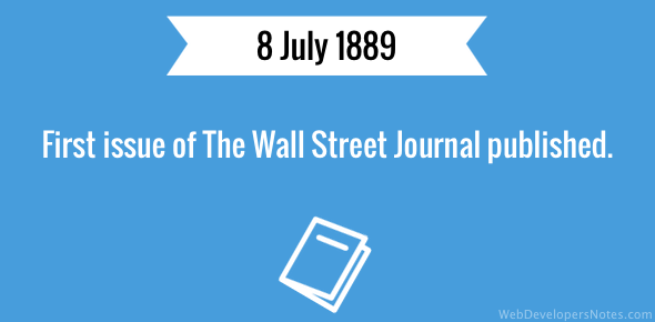 First issue of The Wall Street Journal published cover image