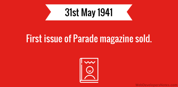 First issue of Parade magazine sold cover image