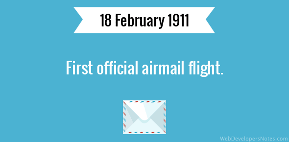 First official airmail flight cover image