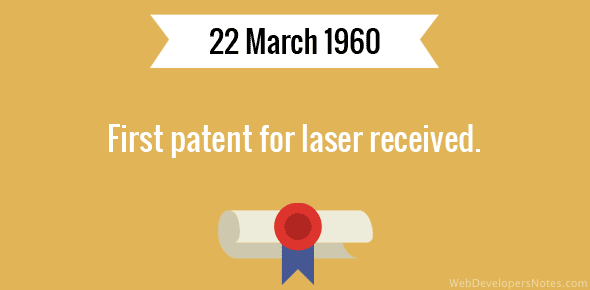 First patent for laser received cover image