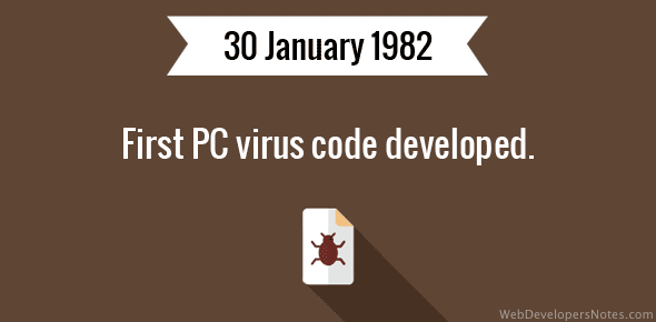 First PC virus code developed.