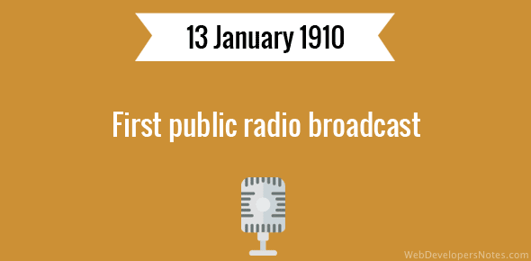 First public radio broadcast cover image