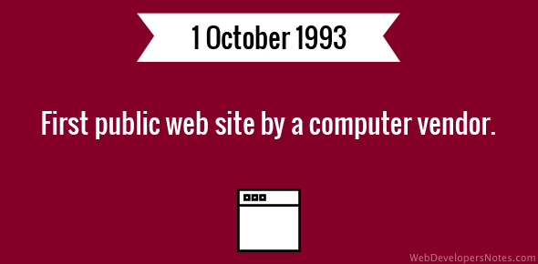 First public web site by a computer vendor cover image