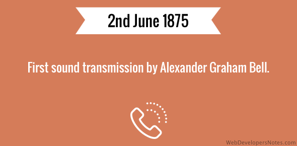 First sound transmission by Alexander Graham Bell cover image