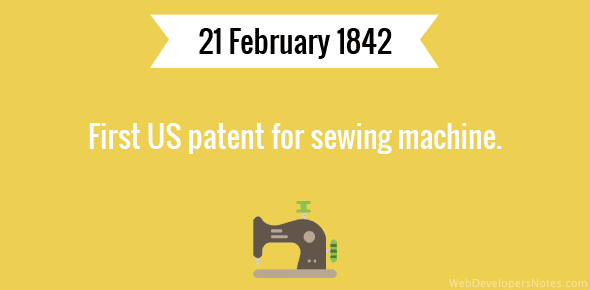 First US patent for sewing machine cover image