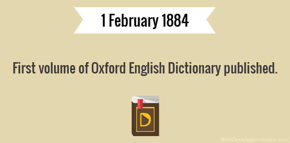First volume of Oxford English Dictionary published cover image