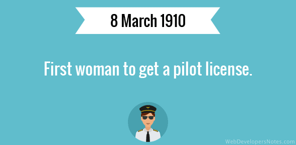 First woman to get a pilot license cover image