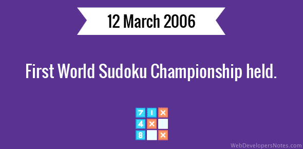 First World Sudoku Championship held cover image