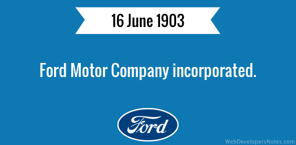 Ford Motor Company incorporated cover image