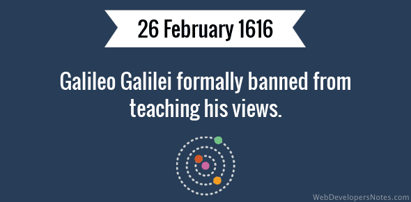 Galileo Galilei formally banned from teaching his views cover image