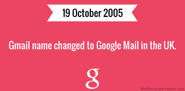 Gmail name changed to Google Mail in the UK cover image