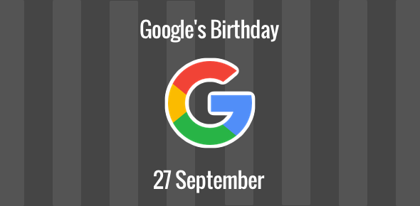 Google's birthday falls on 27 September