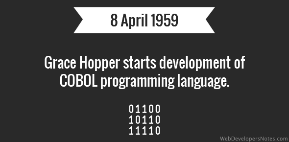 Grace Hopper starts development of COBOL cover image