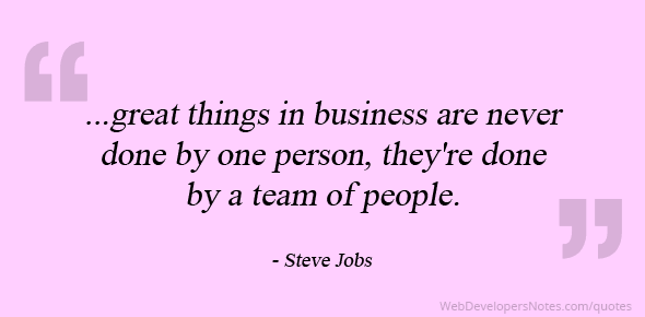 Great things in business are done by a team cover image