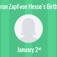 Gudrun Zapf-von Hesse Birthday - 2 January 1918