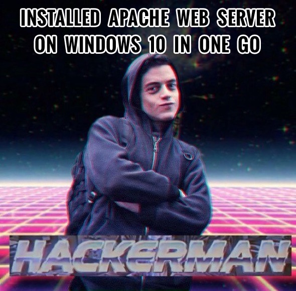 Successfully installed Apache web server on Windows 10 in one go