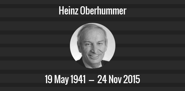 Heinz Oberhummer Death Anniversary - 24 November 2015