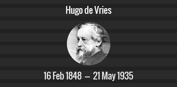 Hugo de Vries Death Anniversary - 21 May 1935