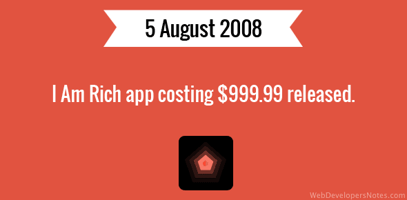I Am Rich app costing $999.99 released