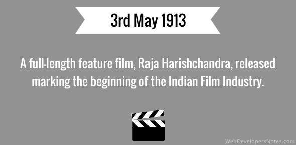 Indian film, Raja Harishchandra, released cover image