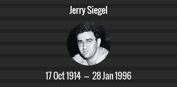 Jerry Siegel Death Anniversary - 28 January 1996