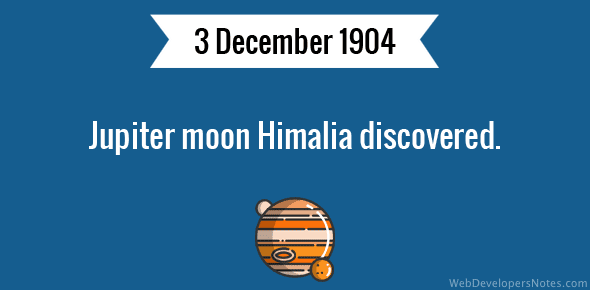 Jupiter moon Himalia discovered cover image
