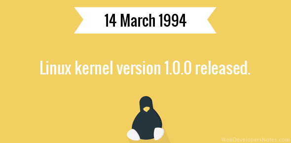 Linux kernel version 1.0.0 released.