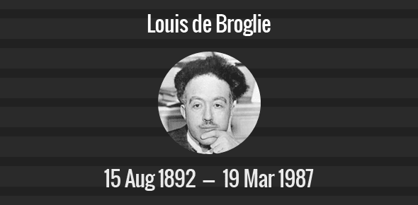 Louis de Broglie Death Anniversary - 19 March 1987