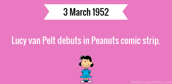 Lucy van Pelt debuts in Peanuts cover image