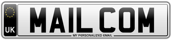 Vanity car registration plate - email com
