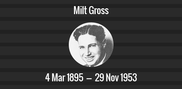 Milt Gross Death Anniversary - 29 November 1953