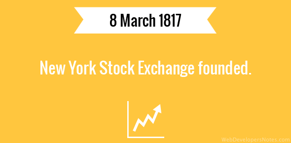 New York Stock Exchange founded cover image