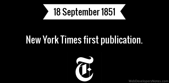 New York Times first publication cover image