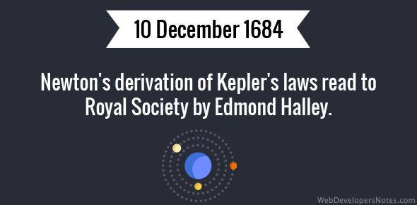 Newton’s derivation of Kepler’s laws read to Royal Society cover image