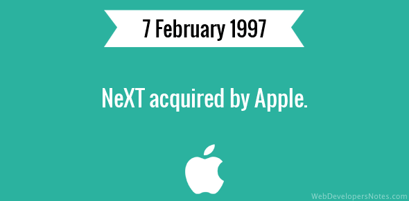 NeXT acquired by Apple cover image