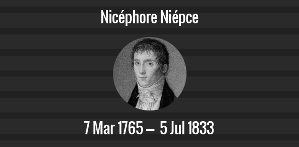 Nicéphore Niépce Death Anniversary - 15 July 1833