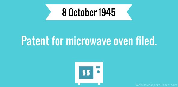 Patent for microwave oven filed cover image